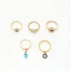SHEIN 5pcs Handmade Enamel Rhinestone Blue Evil
