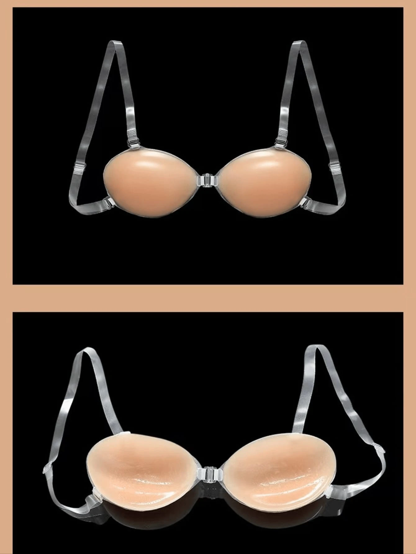 SHEIN Push Up Silicone Bra Viscose Invisible Strapless Bras