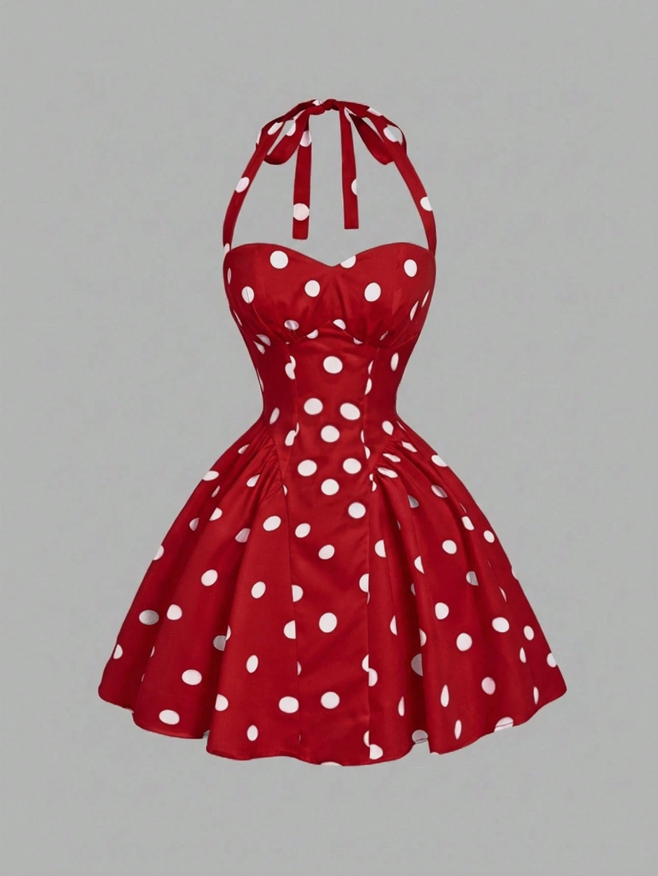 SHEIN MOD Women's Polka Dot Bandeau Long Dress