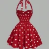 SHEIN MOD Women's Polka Dot Bandeau Long Dress