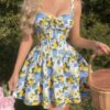 SHEIN Skyraze White And Blue Floral Dress