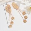 SHEIN Creative Left-Right Asymmetric Fringed Leaf Earrings