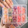 SHEIN 240pcs/Box Colorful French Short Square Fake Nails