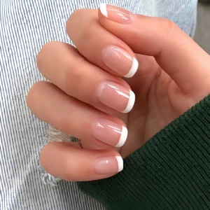 SHEIN 24pcs Fake Short Square French Style Nail
