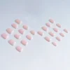 SHEIN 24pcs Fake Short Square French Style Nail