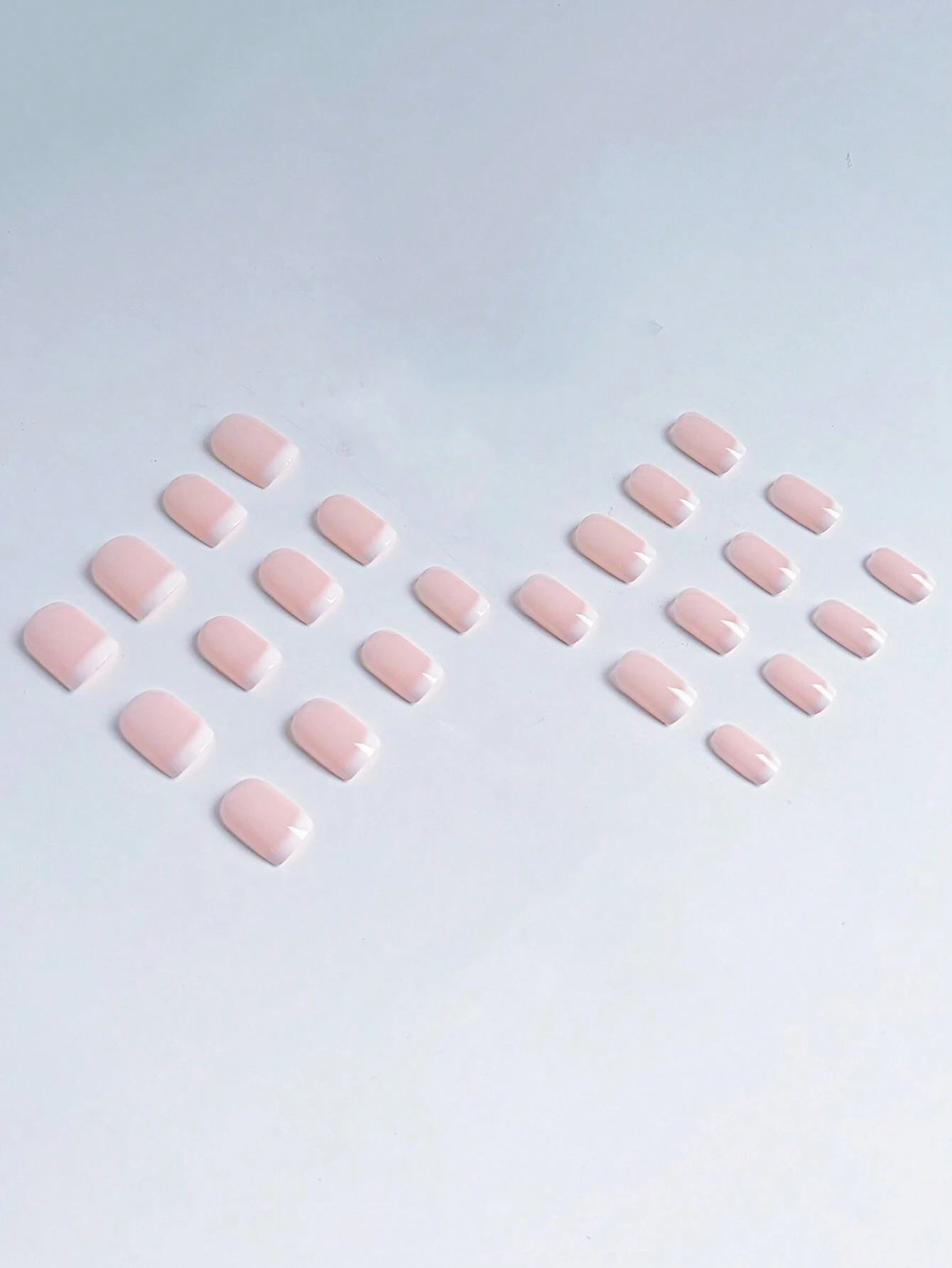 SHEIN 24pcs Fake Short Square French Style Nail