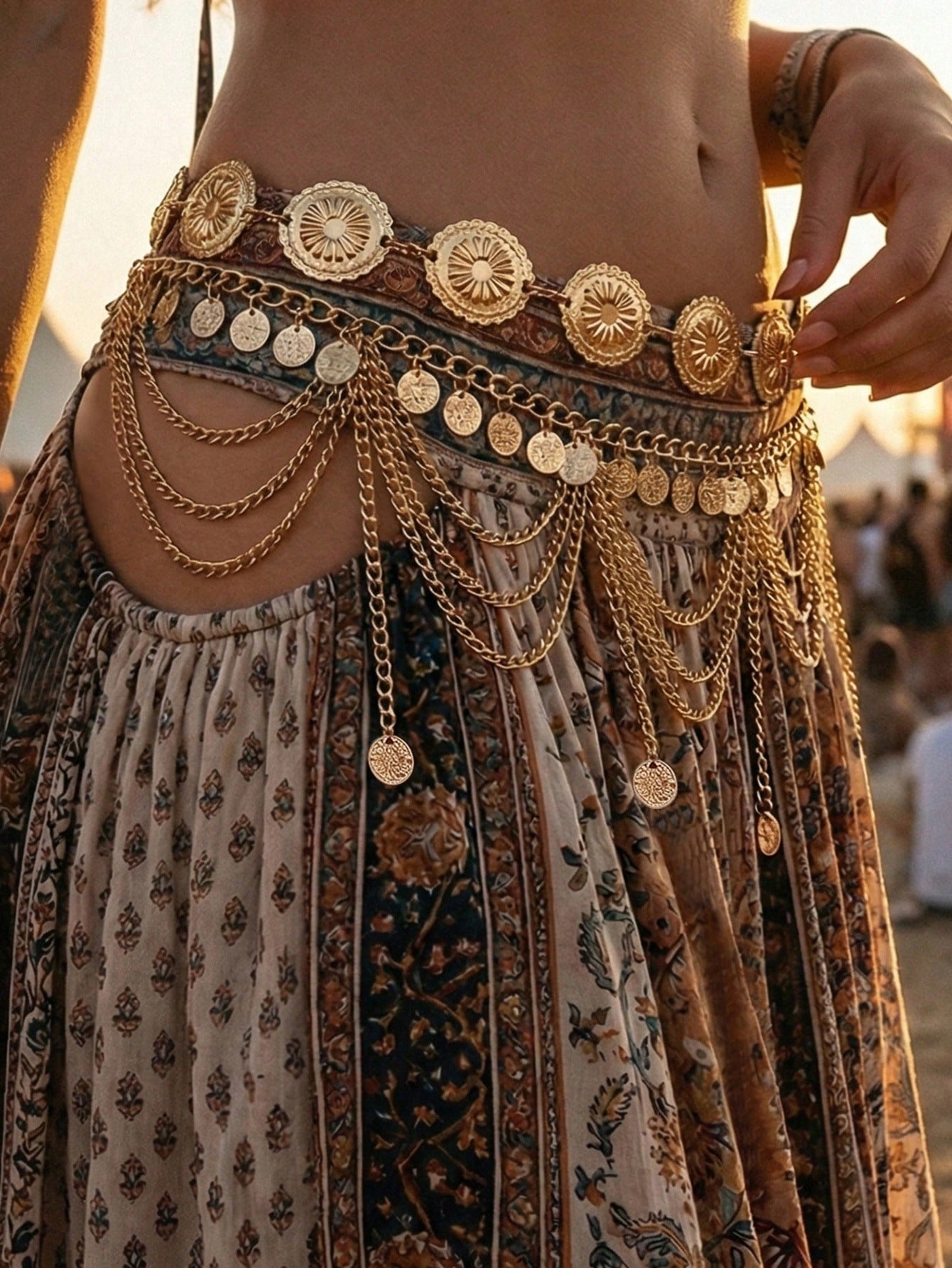 SHEIN 2pcs Vintage Boho Style Daisy