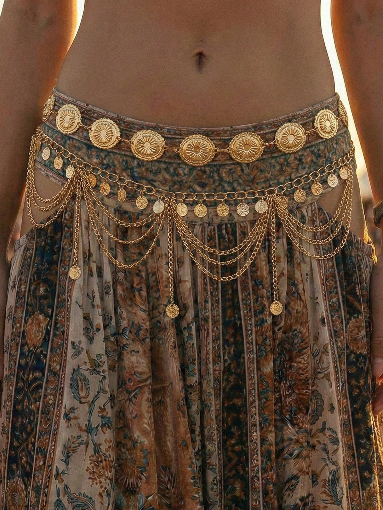 SHEIN 2pcs Vintage Boho Style Daisy