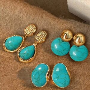 SHEIN 3 Pairs Vintage Elegant Gentle Faux Earrings Set