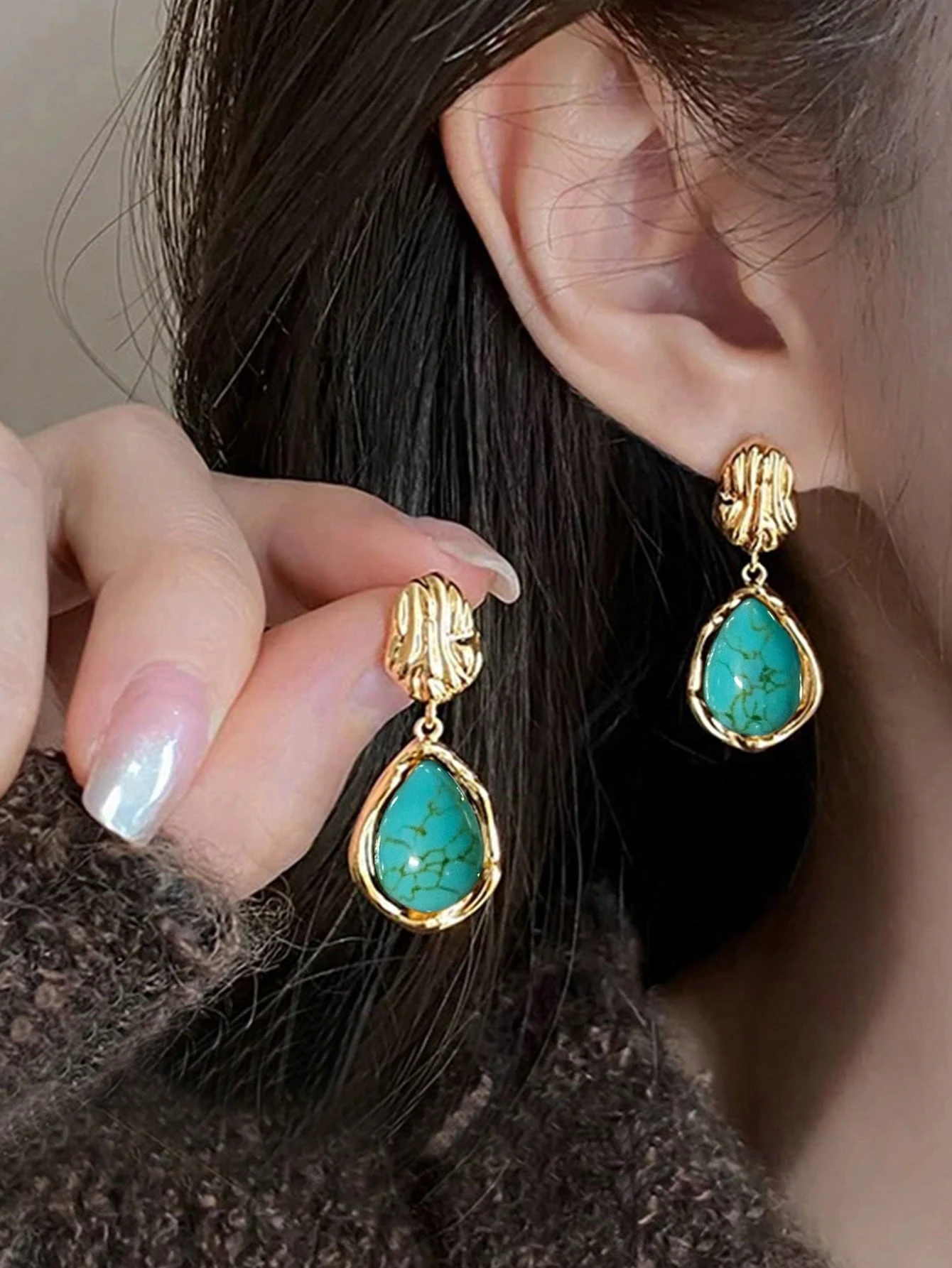 SHEIN 3 Pairs Vintage Elegant Gentle Faux Earrings Set