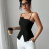SHEIN Elenzga 2025 New Blue Asymmetric TOP