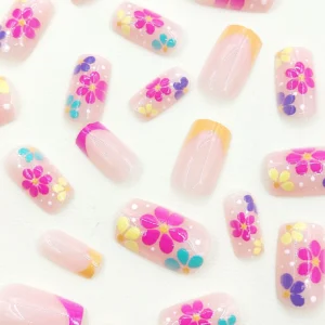 SHEIN Get Glamorous With 24pcs Y2K Style Long Square Nails