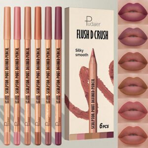 SHEIN Pudaier 6pcs/Set Long-Lasting Waterproof Lip Liner Pencils
