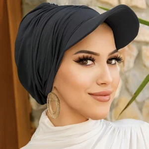 SHEIN Pleated Visor Turban Hat