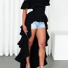 SHEIN Solid Color Minimalist Off Shoulder Top