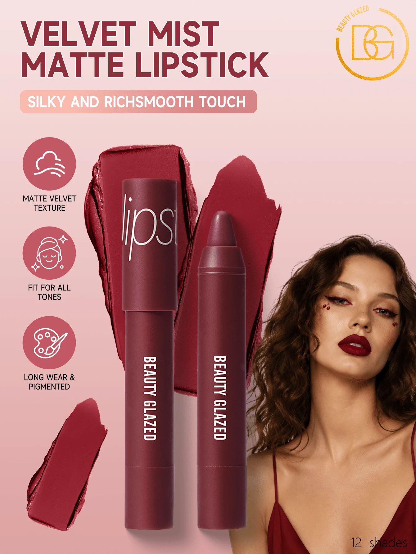 SHEIN beauty glazed Women's Nude Brown Matte Lipstick Pencil